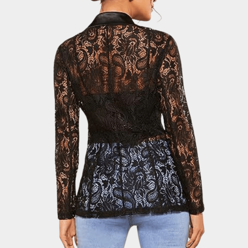 Veste Noire Fleurie Femme - Fleur de Nuit