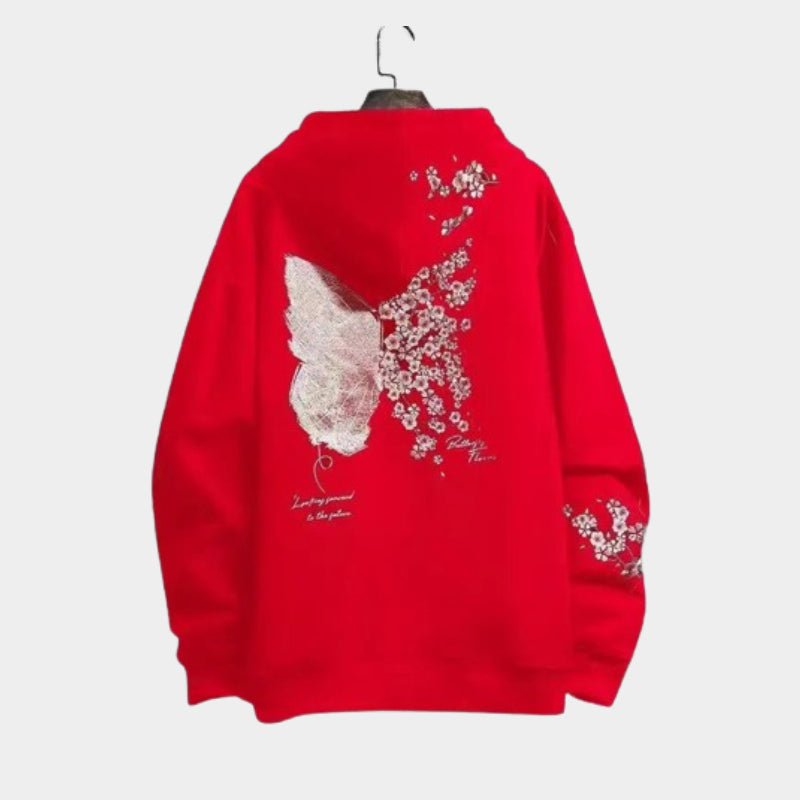 Pull Fleuri Butterfly Red