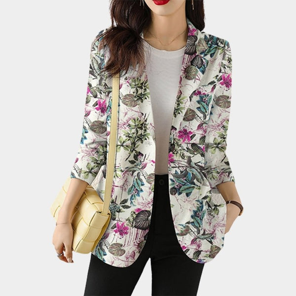 Veste de Tailleur Fleurie Femme Fleur de Nuit