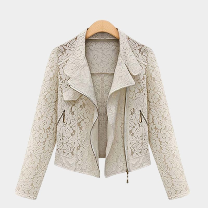 Veste Fleurie Femme Beige - Fleur de Nuit