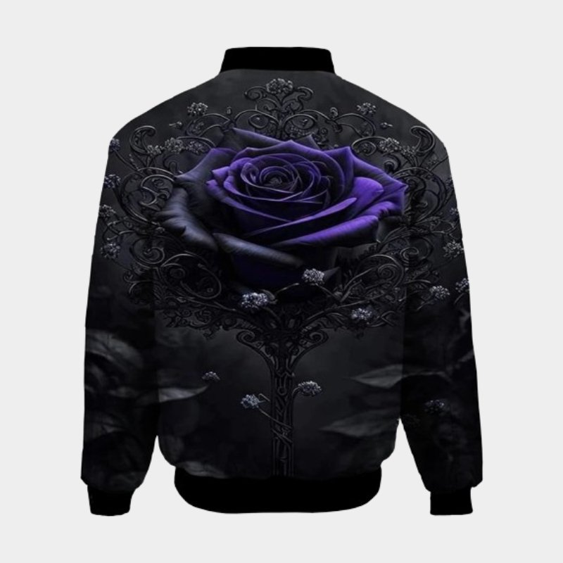 Veste Fleurie Rose Violette 3D - Fleur de Nuit